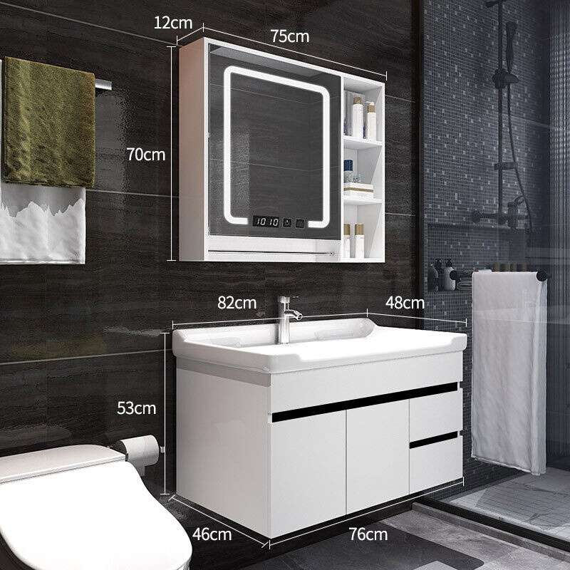 欧帝奴（OUDINU）实木智能浴室柜现代简约风卫浴镜柜洗漱台吊柜卫 - 图0