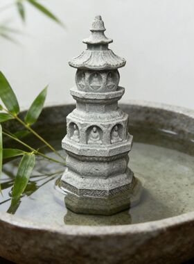 青砂石佛塔文昌宝塔家居玄关摆设书房办公室博古架假山鱼缸装饰