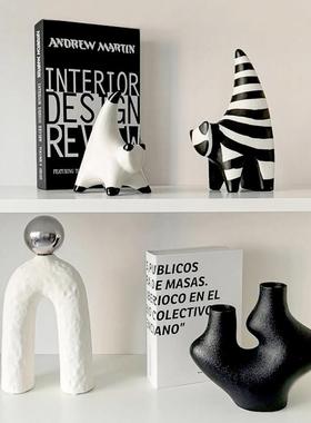 诧寂风陶瓷异形装饰品摆件现代客厅书柜酒柜抽象创意小摆设
