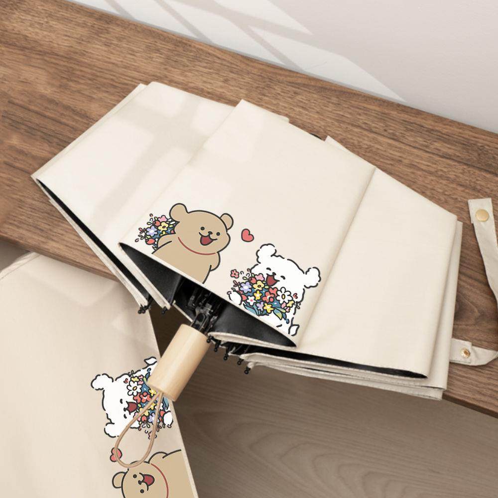 小狗可爱晴雨两用遮阳太阳防晒雨伞女黑胶学生全自动其它无碰击布,淘宝优惠券,粉丝福利购,淘宝优惠卷