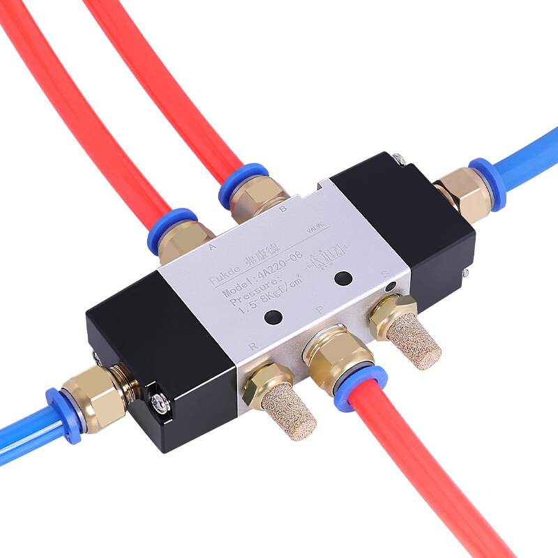 气控阀4A22008二位五通单控4A32010双头气阀气动开关电磁控制阀 - 图0