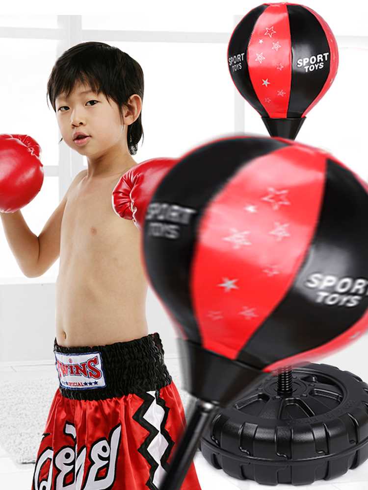 儿童学生拳击沙袋手套不倒翁立式训练器材小孩家用6-10岁男孩玩具 - 图3
