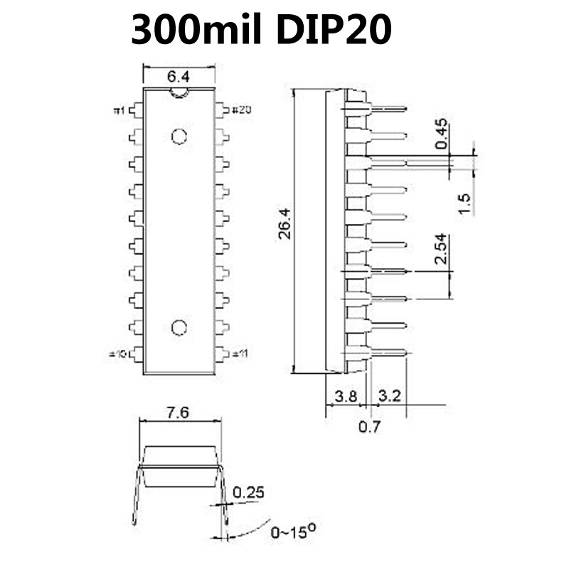 直插DIP20测试座 优质镀金DIP20老化座测试座 300mil(2.54)脚间距 - 图3