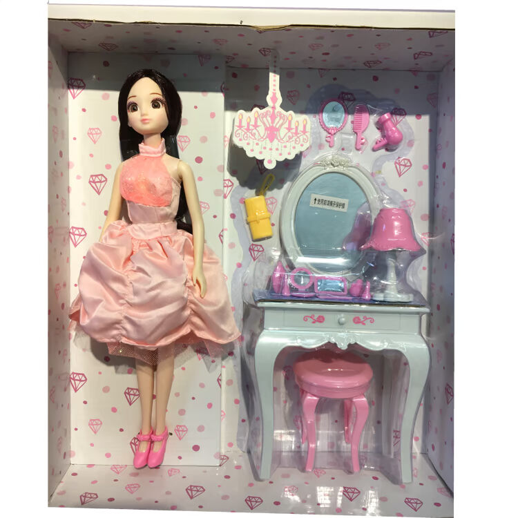 梳妆台洋娃娃大礼盒礼物梦幻艾莎女孩的玩具套装仿真可爱公主儿童 - 图0