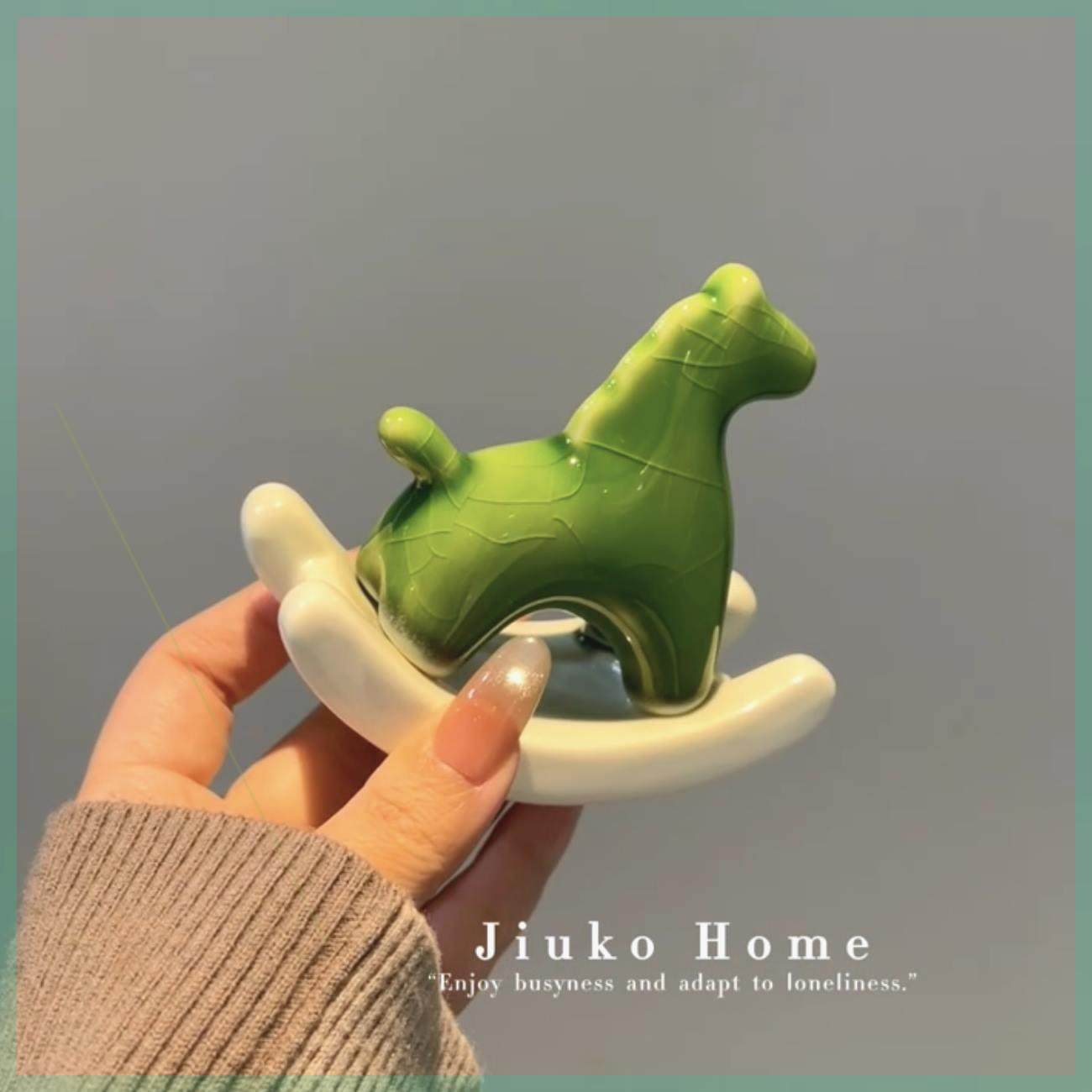 冰裂纹摇摇马摆件创意高颜值桌面玄关陶瓷装饰品家居工艺品送朋友,淘宝优惠券,粉丝福利购,淘宝优惠卷