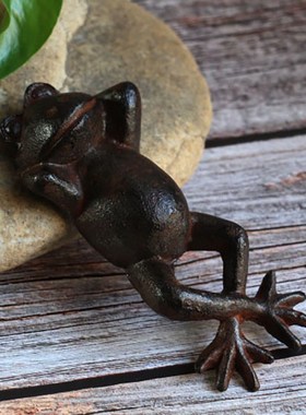 复古手工铁艺青蛙可爱仿真动物户外花园庭院家居装饰摆件杂货创意