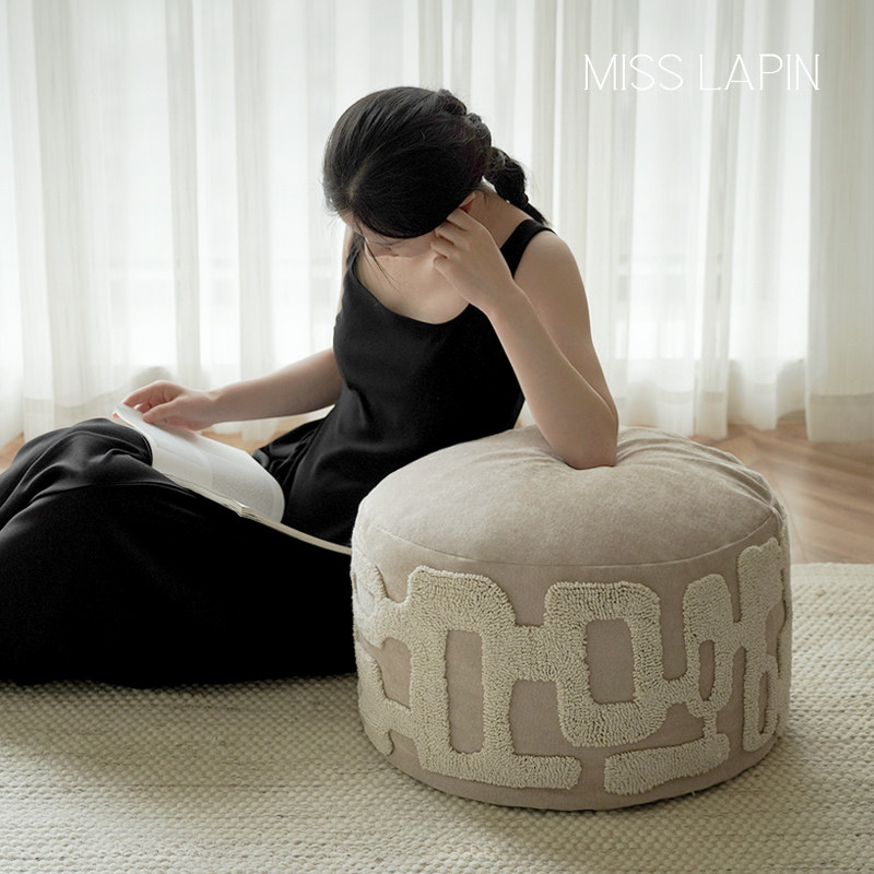 澜品山行米色东方立体绣坐墩可拆洗客厅墩子蒲团坐垫凳沙发垫,淘宝优惠券,粉丝福利购,淘宝优惠卷