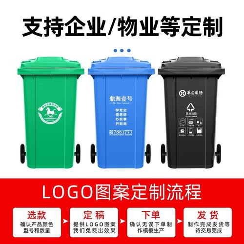 户外干湿分类垃圾桶 240升特厚环卫 挂车款绿色【厨余垃圾】 - 图2