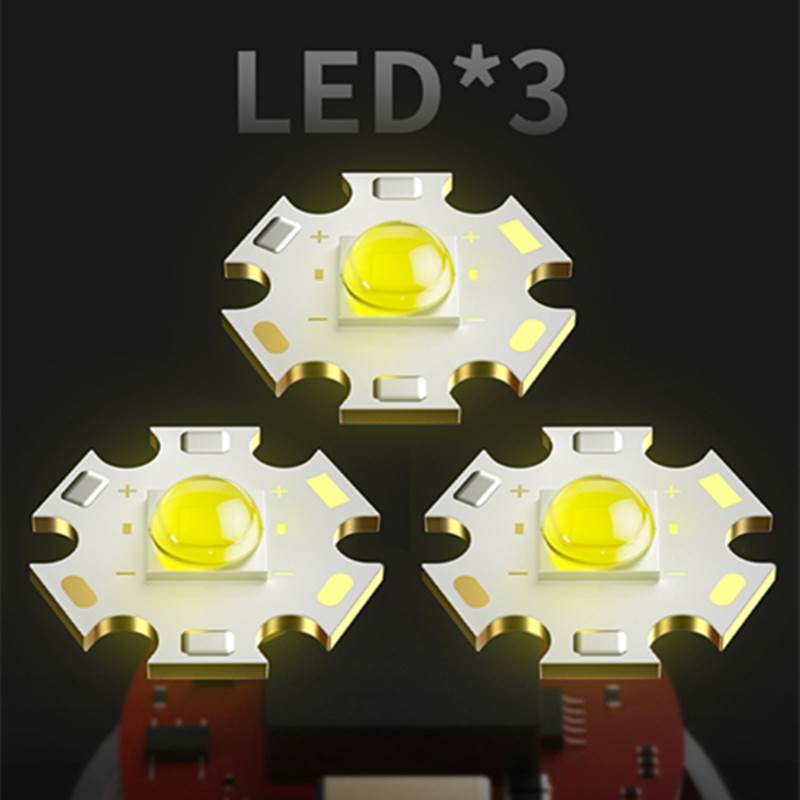 强光迷你手电筒户外袖珍三眼超亮小巧便携充电防水家用日常照明灯 - 图0