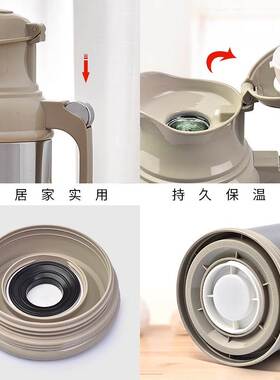 清水保温瓶家用保温壶 不锈钢热水瓶玻璃内胆大容量学生暖壶开水