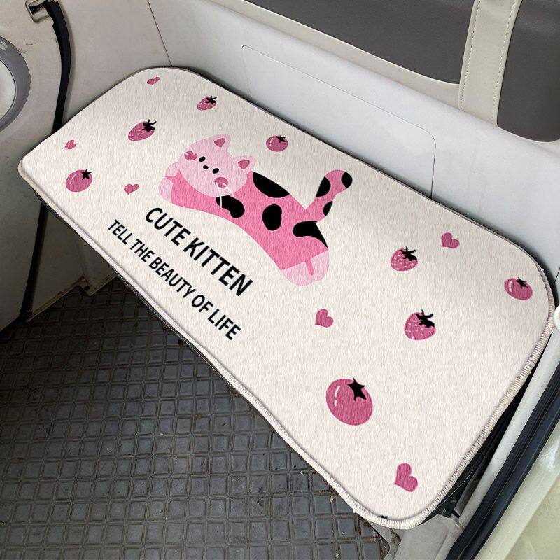 三轮四轮电动车仿羊绒坐垫毛绒冬季保暖卡通座垫可爱车内座椅垫