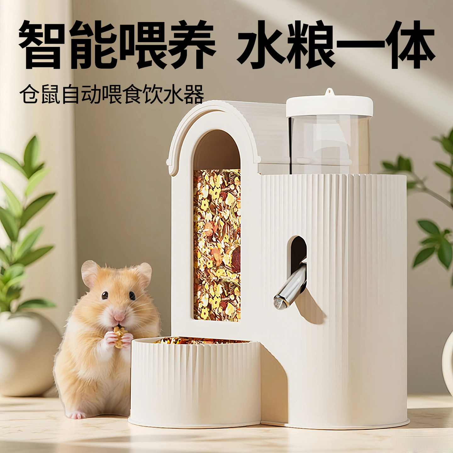 金丝熊仓鼠自动喂食器食盆盒饮水器吃饭碗二合一防翻专用品大容量,淘宝优惠券,粉丝福利购,淘宝优惠卷