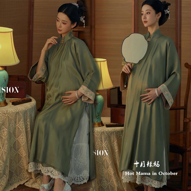 孕妇照片写真服装复古旗袍孕妇摄影服装中国风古装影楼孕妇照服装