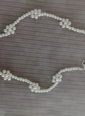 珍珠项链花朵简约脖子饰品颈带项圈新娘配饰超仙颈链颈饰锁骨链女