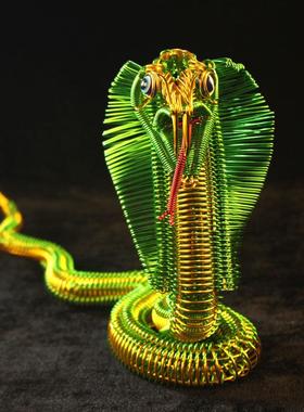 特色创意手工艺品铝线编织生肖蛇模型铁丝金属diy民族风礼品摆件