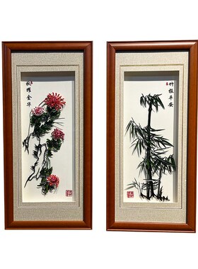 芜湖铁画梅兰竹i菊套装挂画手工艺品安徽非遗会议室大礼堂商务礼