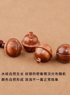 可打开檀木铃铛项链m民族风长款木质配饰可放东西挂件男女毛衣链