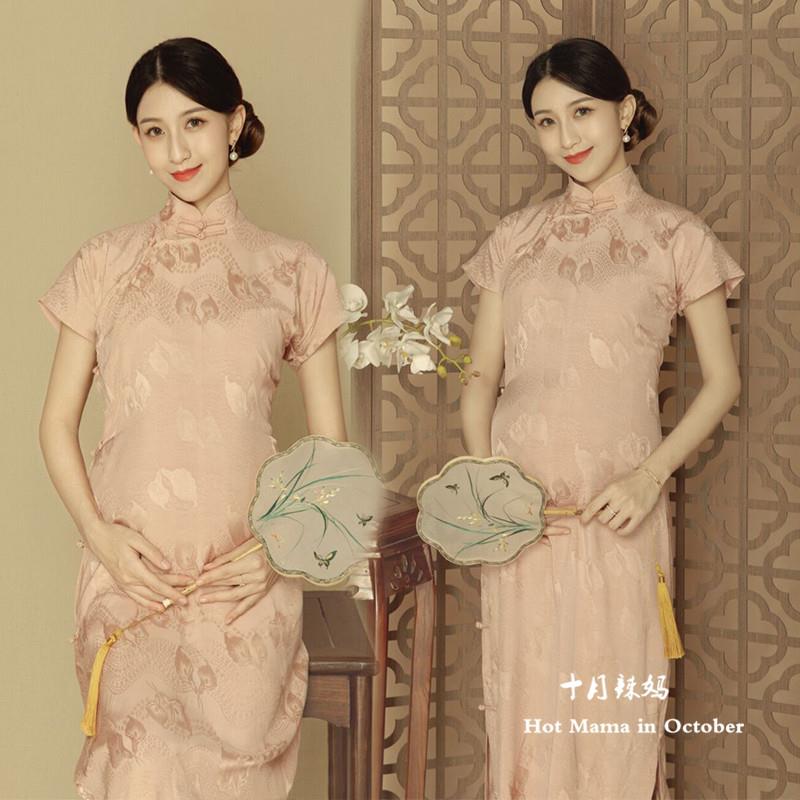孕妇照片写真服装复古旗袍孕妇摄影服装中国风古装影楼孕妇照服装