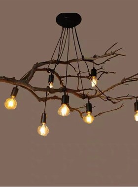 干树枝造景原木干枝酒店橱窗设计枯枝真树枝墙面装饰吊灯树枝装饰