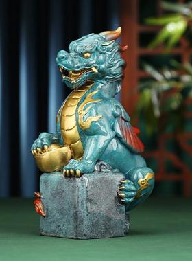 黄铜貔貅吉祥创意桌面国潮家居办公室商务礼品装饰品摆件