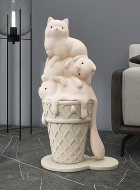 创意猫咪客厅大型落地摆件家居饰品迎宾沙发电视柜旁边乔迁新居礼