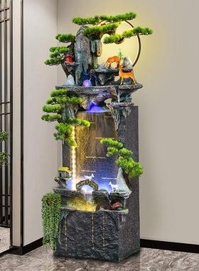 创意假山流水喷泉摆件中式客厅阳台落地鱼缸循环水生财办公室景观