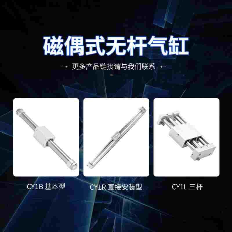 磁偶式无杆气缸RMS6加长型高速带导轨长行程CY1B/CY3B10*100 /200 - 图3