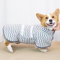 Spoil it Ultrafine Fiber Absorbent Pet Quick Dry Bathrobe Bath Towels Striped Printed Pooch Pajamas Full Bag Manufacturer