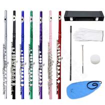 LADE16 hole flute C tone color long flute E key childrens student adult professional playing western musical instrument flute