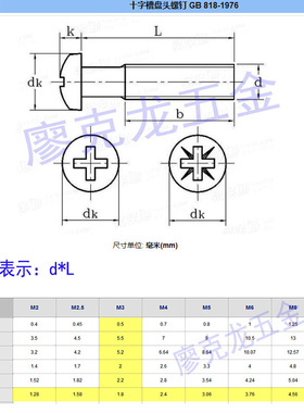 。GB818-76不锈钢半圆头十字机螺钉圆头十字螺钉螺丝M8M10