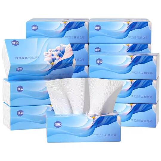 Diffuse tissue paper, raw wood facial tissue, embossed tissue paper on four sides