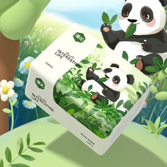 Manhua Panda log paper 30 packs dormitory household affordable napkins commercial toilet paper facial tissue paper