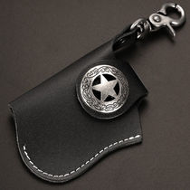 Lighter genuine leather cow leather black accessories Mens gift Seven New Years Eve gifts to boyfriend Black leather cover