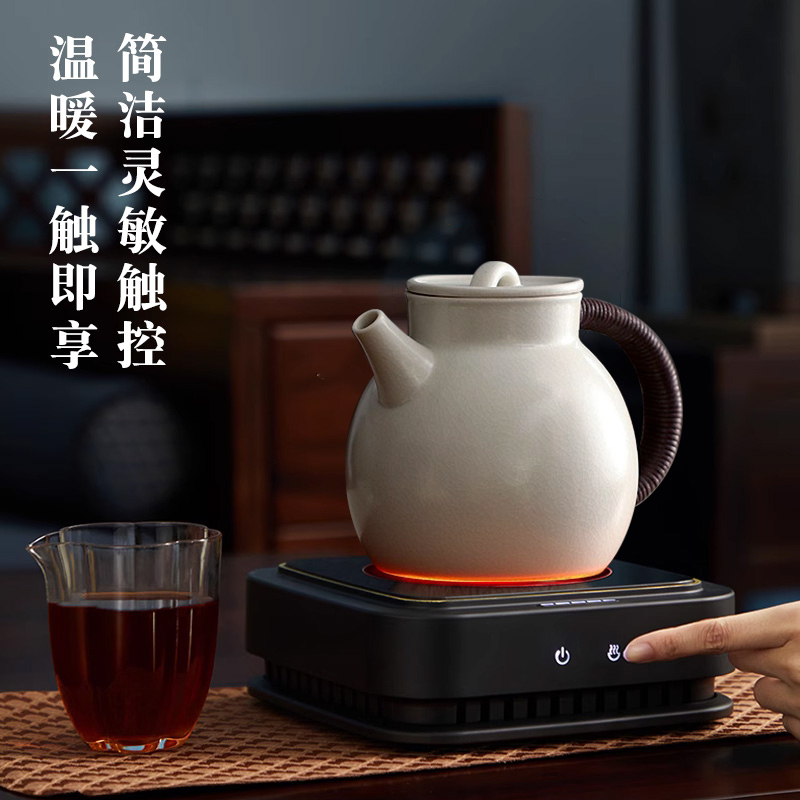 德茗堂旗舰店猫眼三代煮茶炉陶瓷烧水壶小型电陶炉蒸茶壶套装茶具-图3