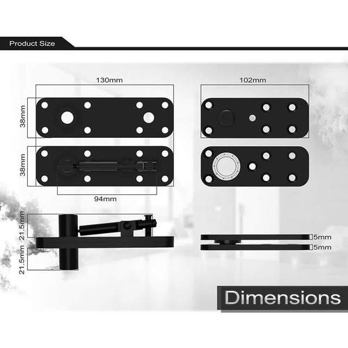不锈钢360度转轴木门上下铰链定位门轴暗藏轴旋转轴天地合页 - 图2