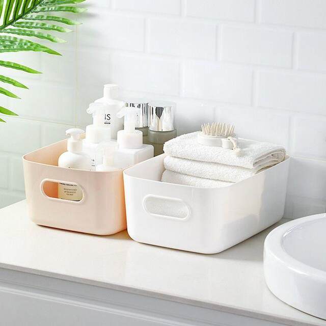 Desktop storage box Household snack storage basket Decorative cosmetics drawer Plastic storage box Kitchen finishing box 1