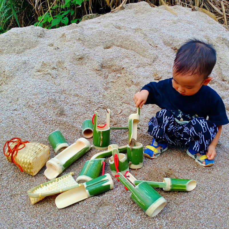 幼儿园沙水区玩沙池玩具竹子戏水玩水工具套装玩沙子沙具漏斗沙铲,淘宝优惠券,粉丝福利购,淘宝优惠卷