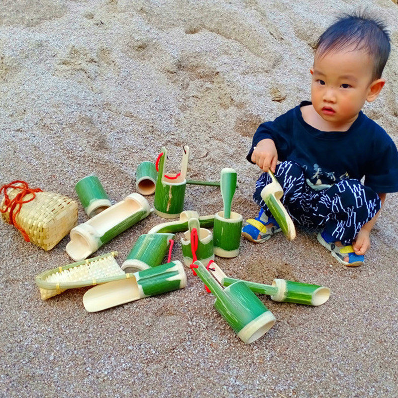 幼儿园沙水区玩沙池玩具竹子戏水玩水工具套装玩沙子沙具漏斗沙铲,淘宝优惠券,粉丝福利购,淘宝优惠卷