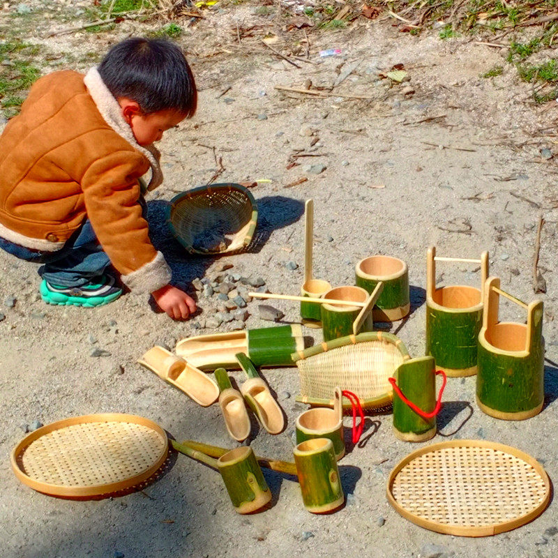 幼儿园沙水区玩沙池玩具竹子戏水玩水工具套装玩沙子沙具漏斗沙铲,淘宝优惠券,粉丝福利购,淘宝优惠卷