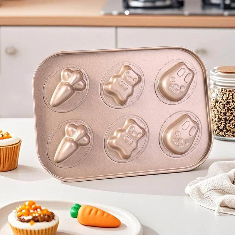 6连蛋糕模具甜甜圈猫爪卡通12连小号不沾六杯小鱼烤箱用烘焙工具,淘宝优惠券,粉丝福利购,淘宝优惠卷