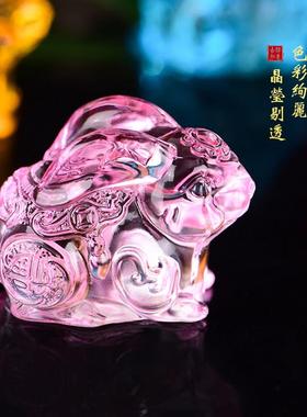 琉璃水晶兔子摆件客厅工艺品创意玉兔生肖福兔吉祥家居装饰品礼品