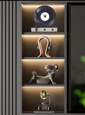 现代轻奢高级感电视柜摆件客厅壁龛开放格小众艺术音乐主题装饰品