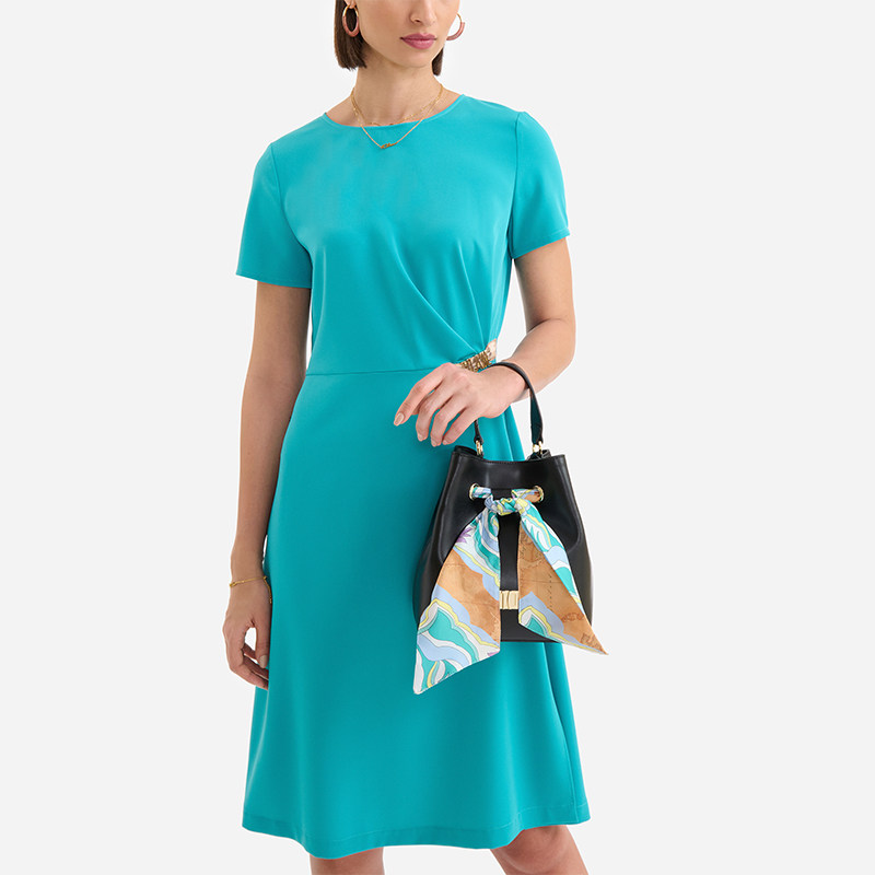 马天尼 AM1C 女士Geo Foulard丝巾装饰水桶包斜挎手提包,淘宝优惠券,粉丝福利购,淘宝优惠卷