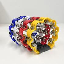 Children Percussion Instruments Double-Row Plum Blossom Ring Nursery School Early Teach With Double Defector Rocking Bell