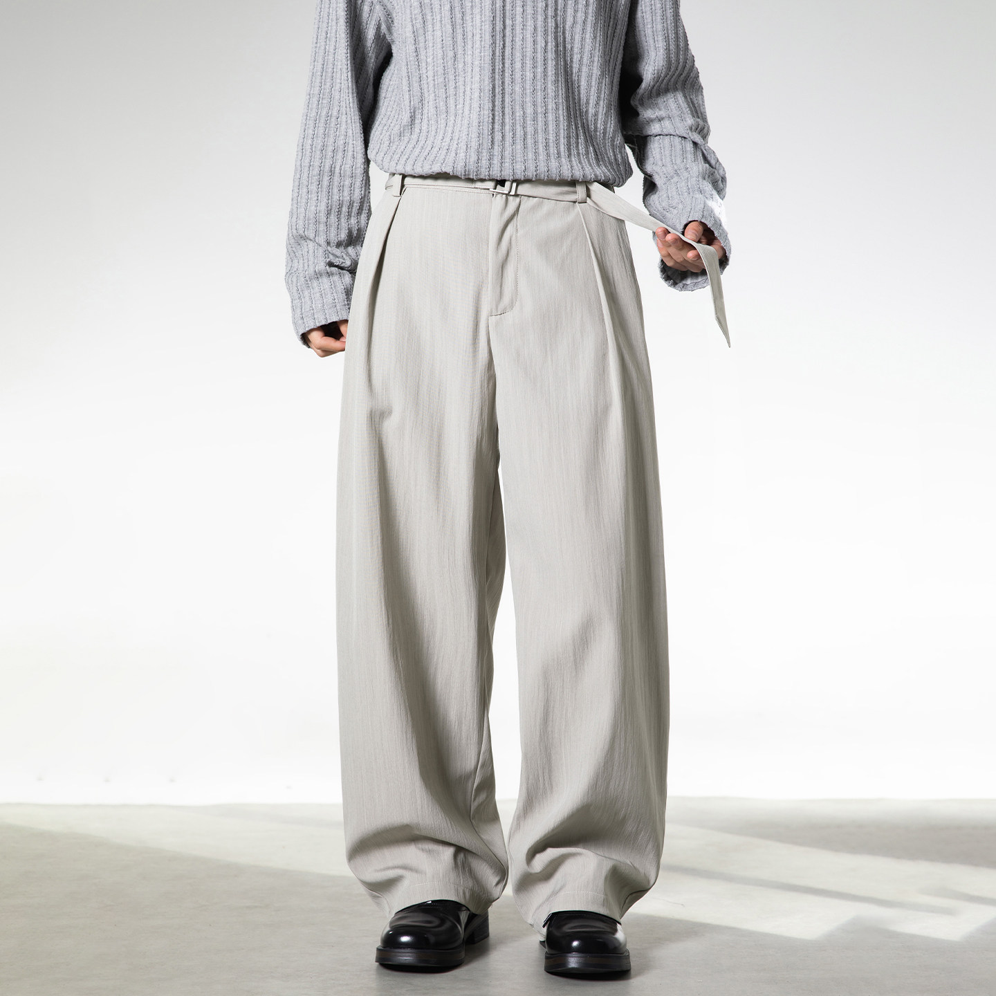 STA阔腿裤亚麻纹男士宽松垂感长裤百搭男装西裤小众高级2026新款,淘宝优惠券,粉丝福利购,淘宝优惠卷