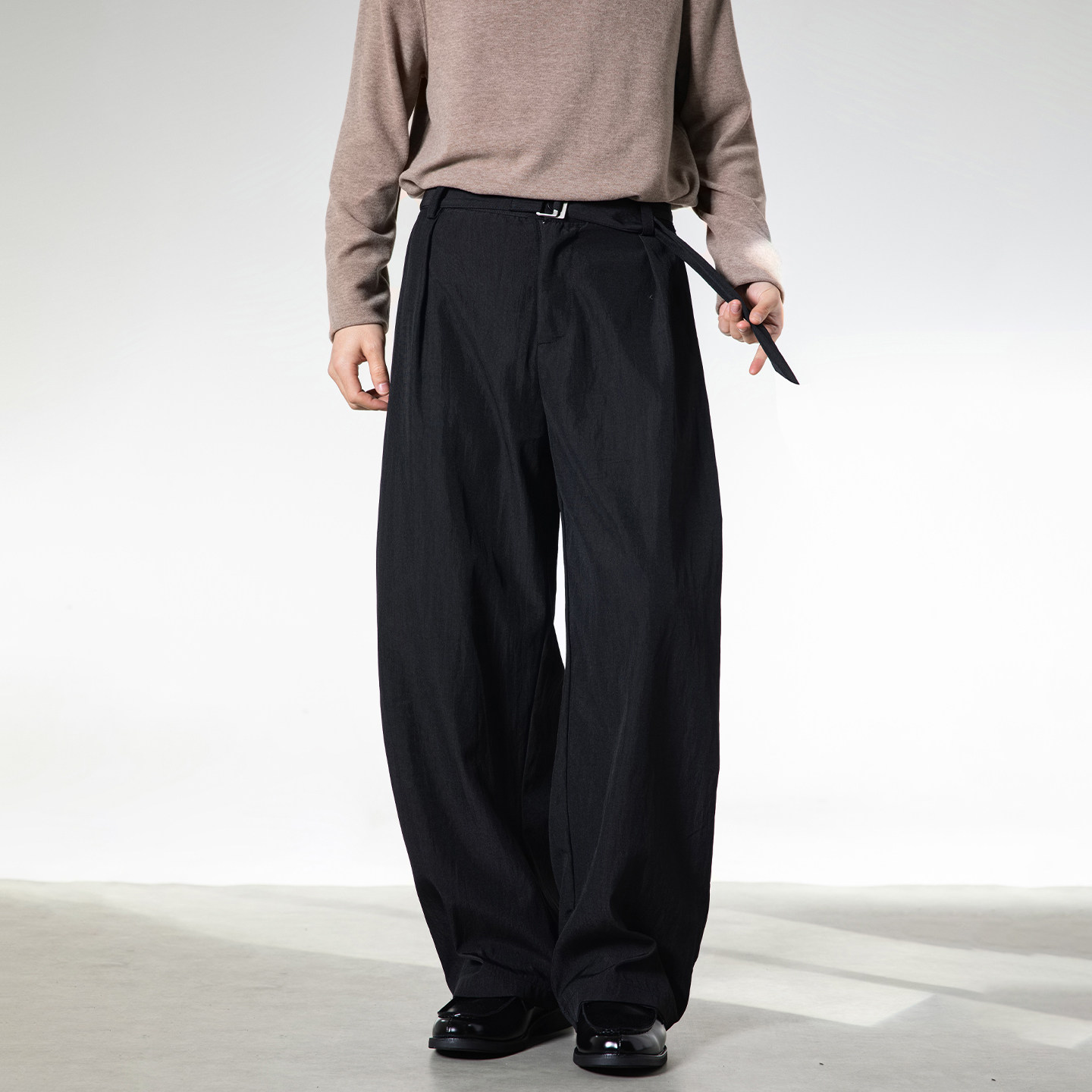 STA阔腿裤亚麻纹男士宽松垂感长裤百搭男装西裤小众高级2026新款,淘宝优惠券,粉丝福利购,淘宝优惠卷