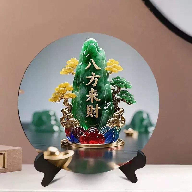八方来财玉石画相框招财摆件家用旺宅转运桌面摆台居家玄关摆件,淘宝优惠券,粉丝福利购,淘宝优惠卷