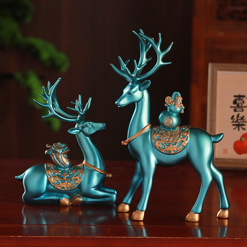 轻奢鹿工艺品摆件客厅玄关电视柜酒柜书房办公室高档家居装饰品,淘宝优惠券,粉丝福利购,淘宝优惠卷