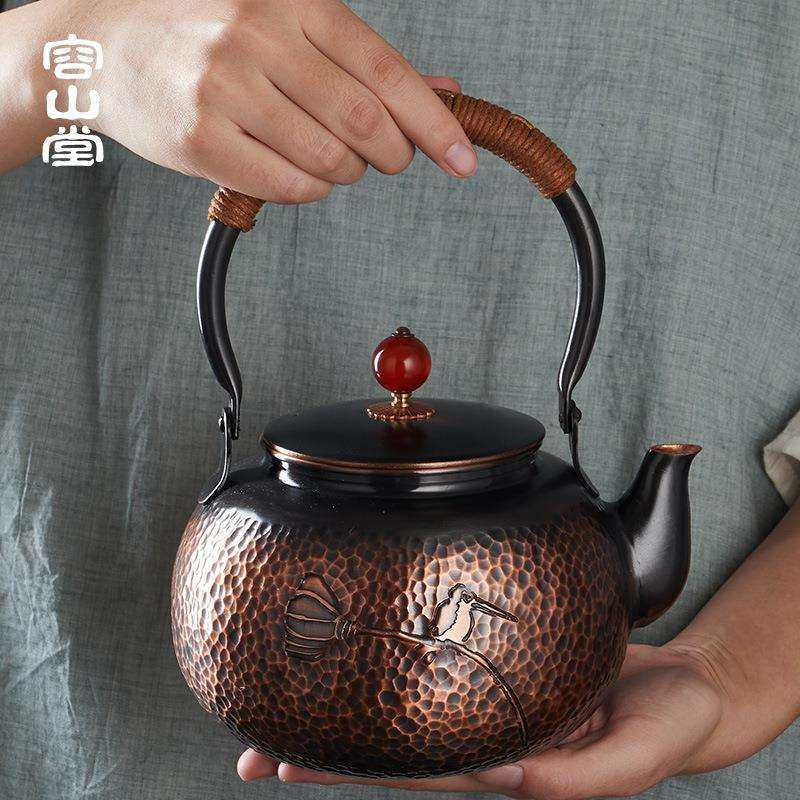 容山堂心经纯铜壶烧水壶煮茶器单壶家用紫铜大号电陶炉茶炉禅套装,淘宝优惠券,粉丝福利购,淘宝优惠卷