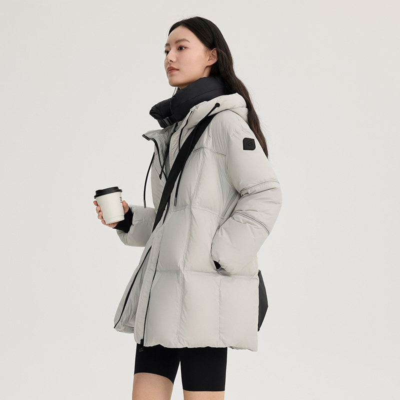 艾莱依短款U型枕羽绒服女腰部抽绳时尚显瘦外套高级鹅绒服外套,淘宝优惠券,粉丝福利购,淘宝优惠卷